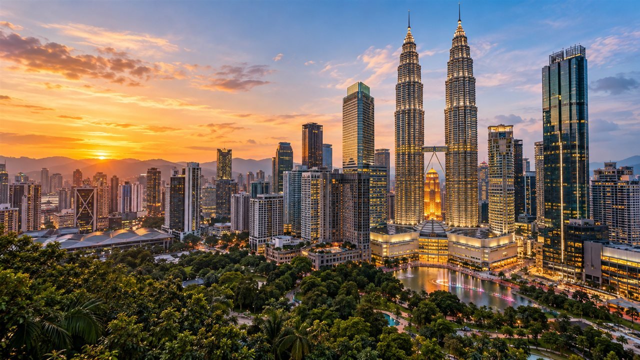 Kuala Lumpur skyline with the Petronas Twin Towers